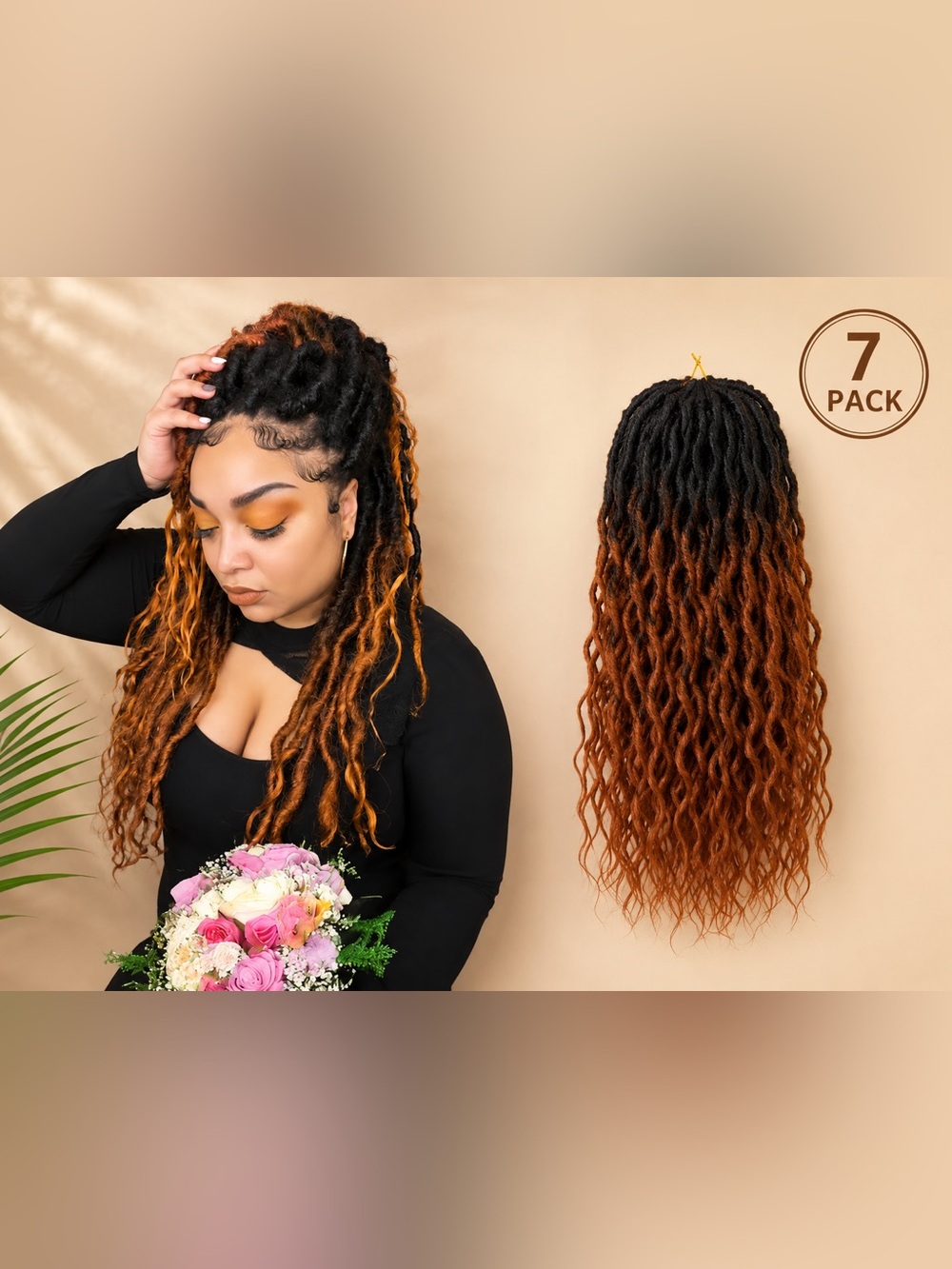 7 Packs 14” 1B/350 ombré goddess Locs Hippie Bohemian Pre-looped - Picture 5 of 8